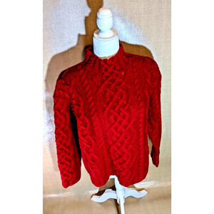 The American Collection Red Cable Knit Country Cottagecore Sweater Wool Sz M